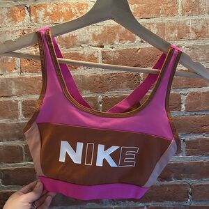 Nike Pink and Brown Sports Bra